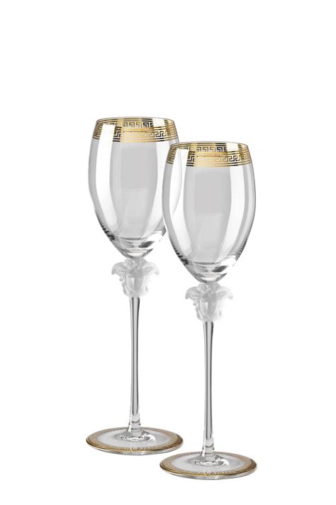 versace printed wine glass|Versace champagne glasses.